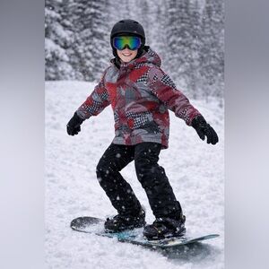 Burton Kids Winter Jacket - Red and Gray (size 10/12)